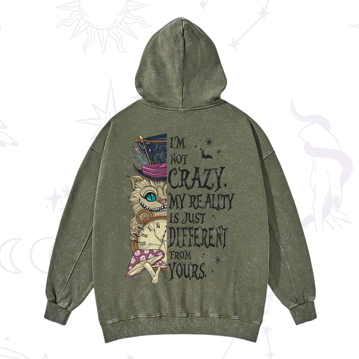 Purplehecate I'm Not Crazy My Reality Is Just Different From Yours Washed Hoodie
