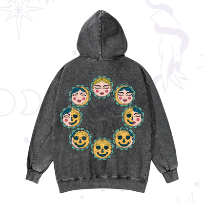 Purplehecate Lunar Skull Cycle Washed Hoodie