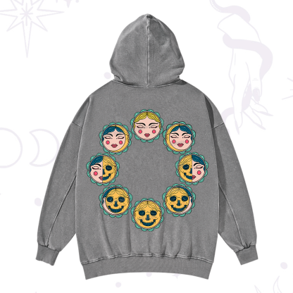 Purplehecate Lunar Skull Cycle Washed Hoodie