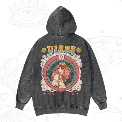 Purplehecate Virgo Cosmic Zodiac Washed Hoodie