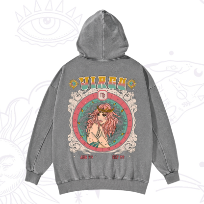 Purplehecate Virgo Cosmic Zodiac Washed Hoodie