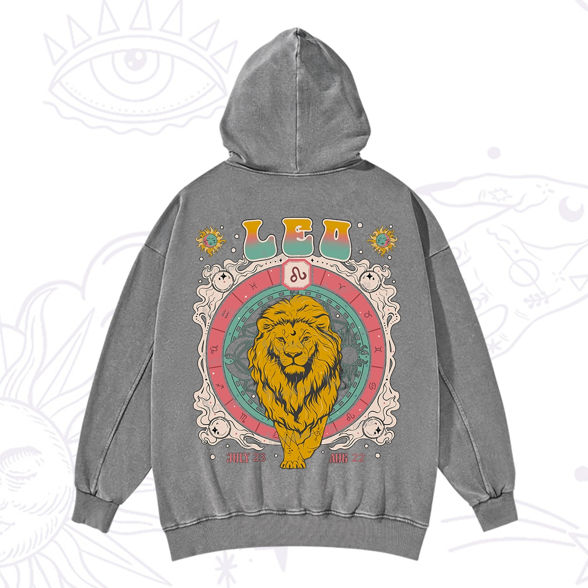 Purplehecate Leo Cosmic Zodiac Washed Hoodie