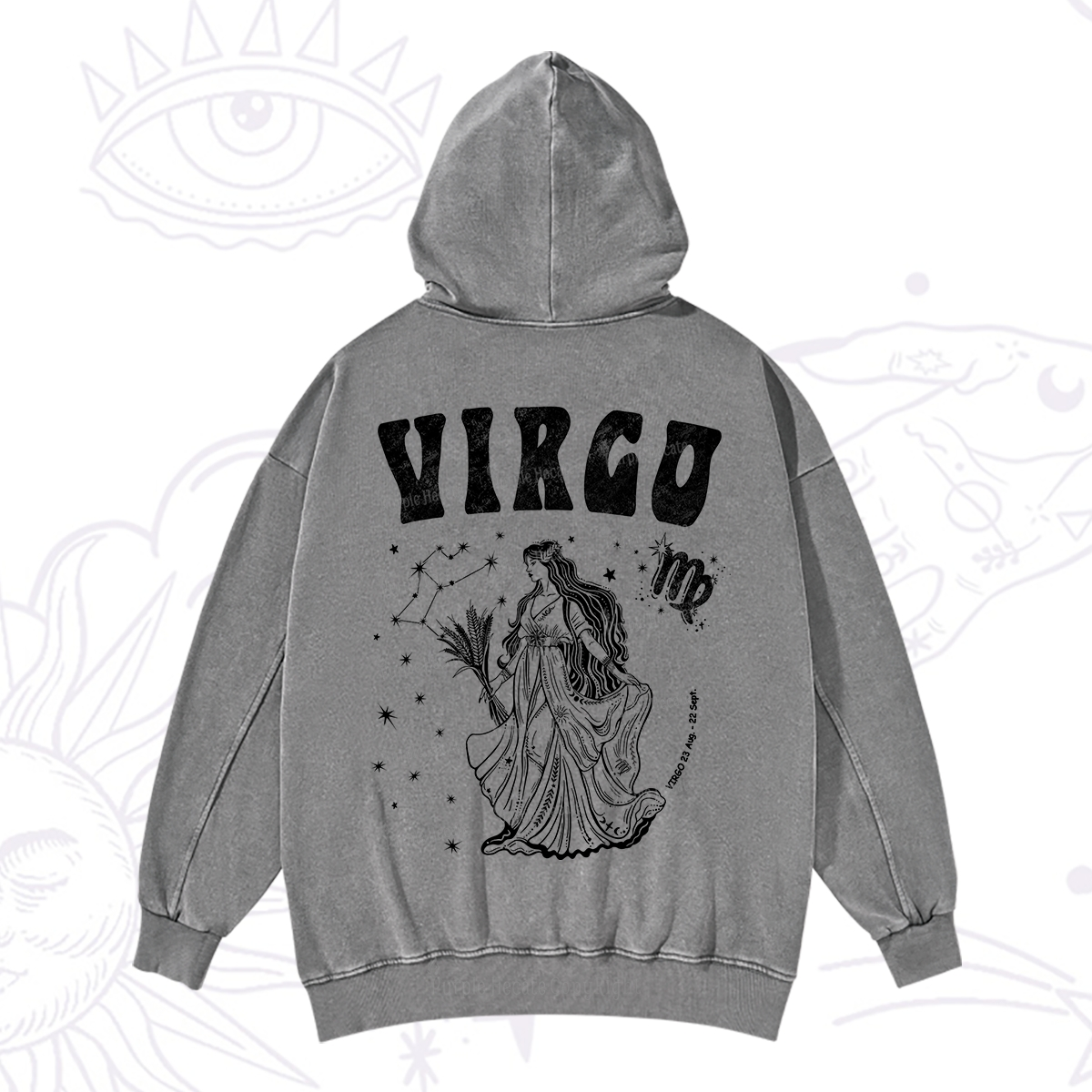 Purplehecate Virgo Starshine Zodiac Washed Hoodie