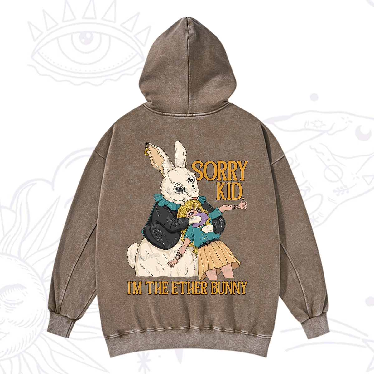 Purplehecate Sorry Kid I'm Easter Bunny Washed Hoodie