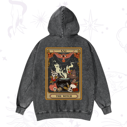 Purplehecate The Witch Magical Tarot Washed Hoodie