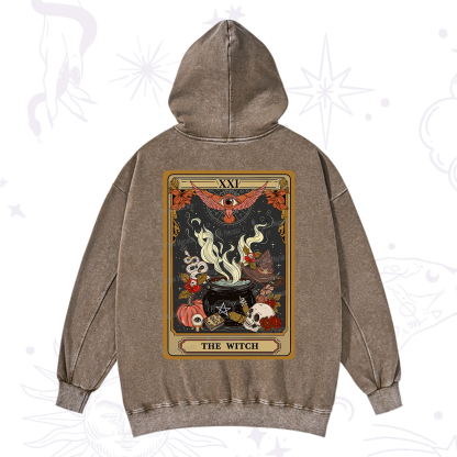 Purplehecate The Witch Magical Tarot Washed Hoodie