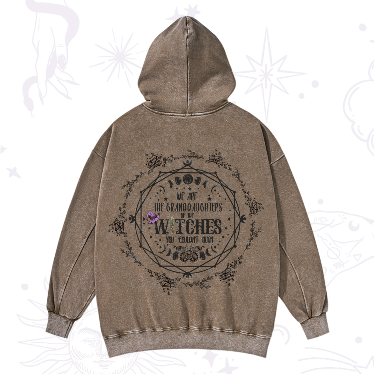 Purplehecate We Are the Granddaughters of the Witches You Could Not Burn Washed Hoodie