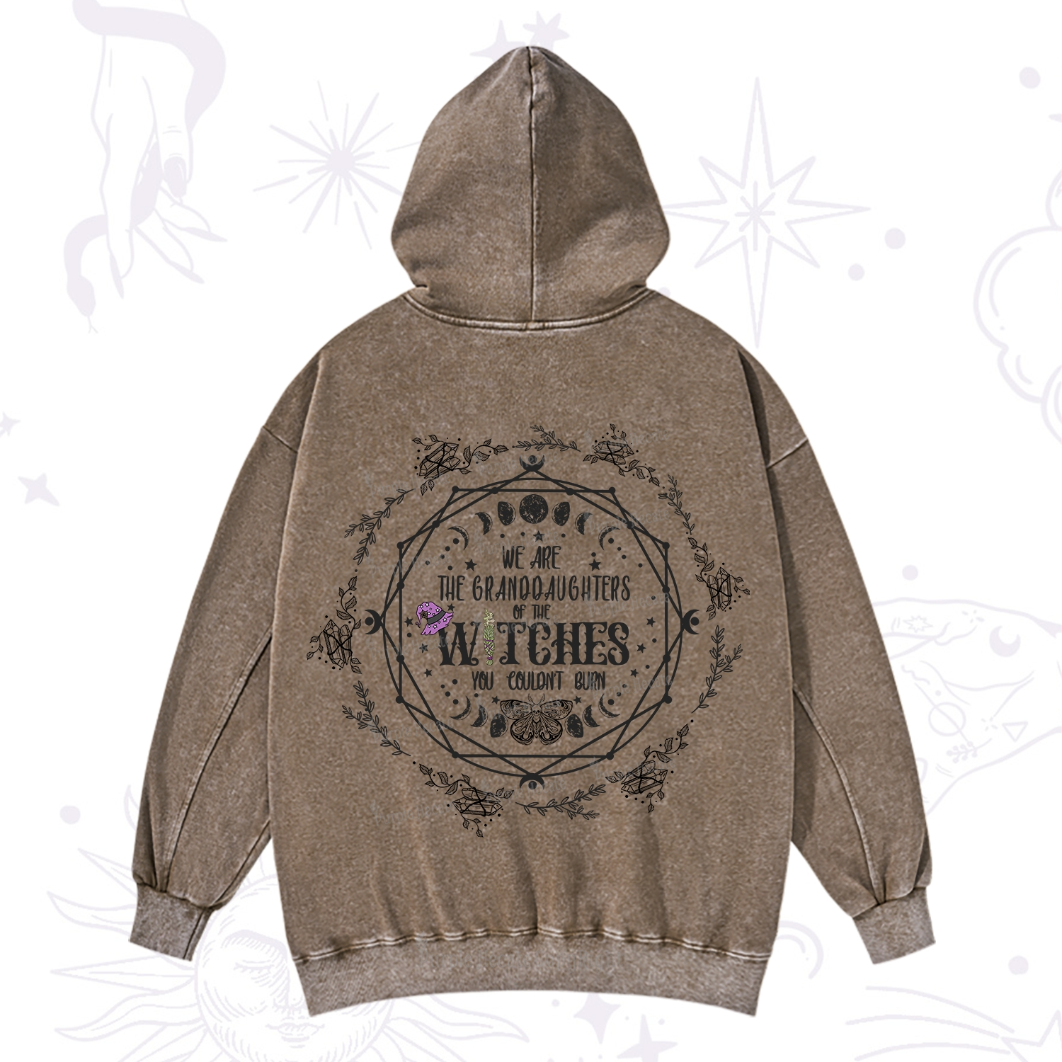 Purplehecate We Are the Granddaughters of the Witches You Could Not Burn Washed Hoodie
