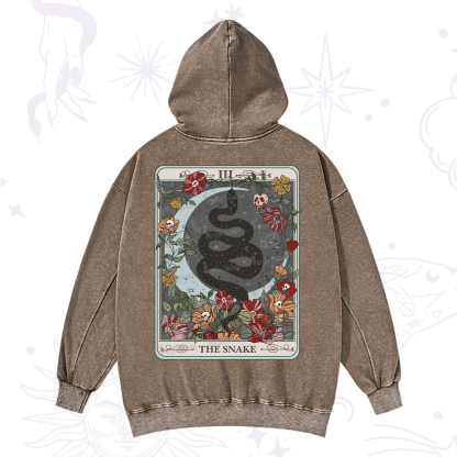 Purplehecate The Snake Tarot Washed Hoodie