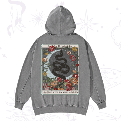 Purplehecate The Snake Tarot Washed Hoodie