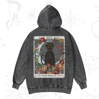 Purplehecate The Sphynx Tarot Washed Hoodie
