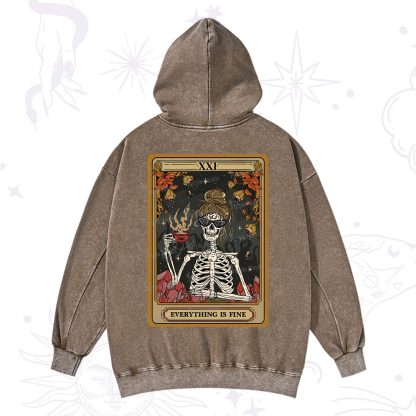 Purplehecate The Everything Fine Tarot Washed Hoodie
