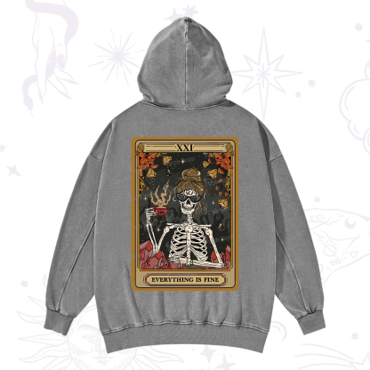 Purplehecate The Everything Fine Tarot Washed Hoodie