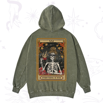 Purplehecate The Everything Fine Tarot Washed Hoodie