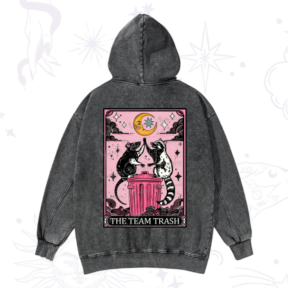 Purplehecate The Team Trash Opossum tarot Washed Hoodie