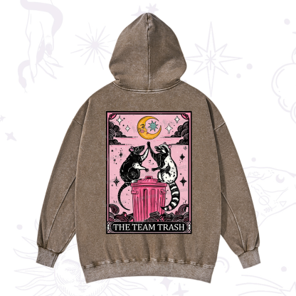 Purplehecate The Team Trash Opossum tarot Washed Hoodie