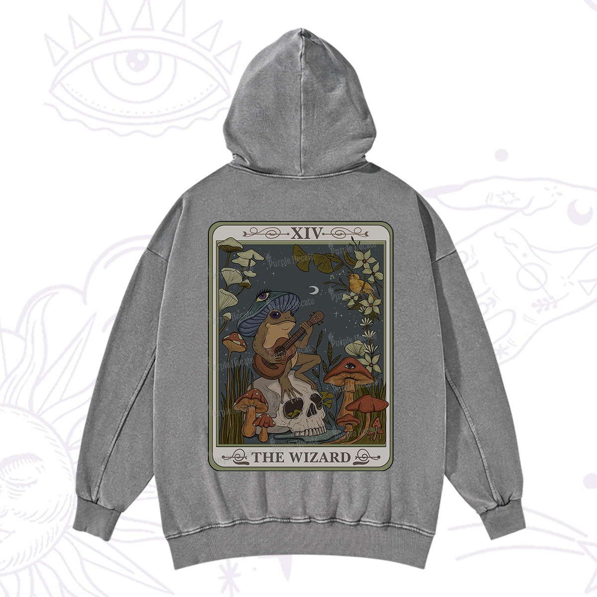 Purplehecate The Wizard Tarot Washed Hoodie