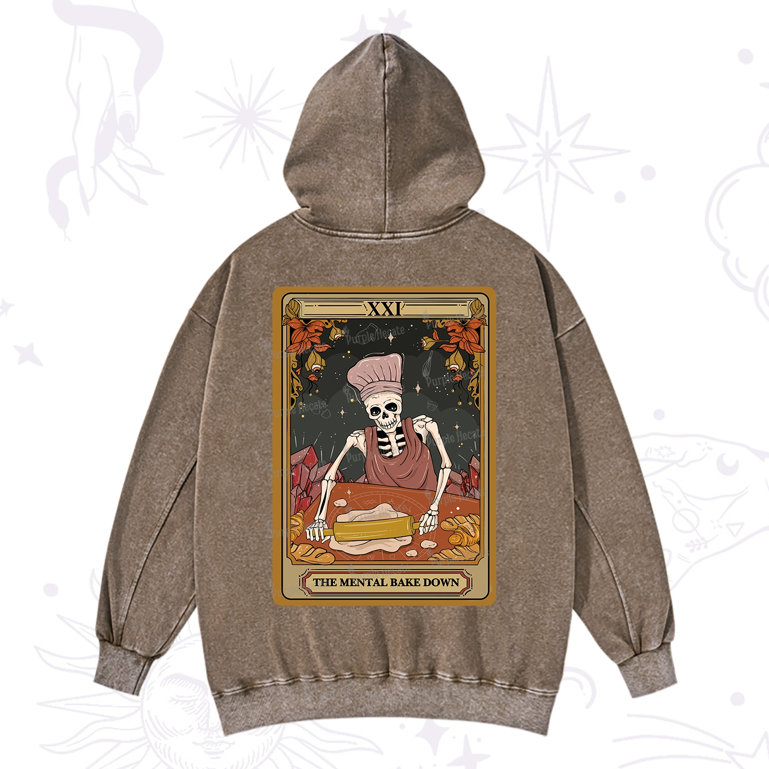 Purplehecate The Mental Bake Down Tarot Washed Hoodie