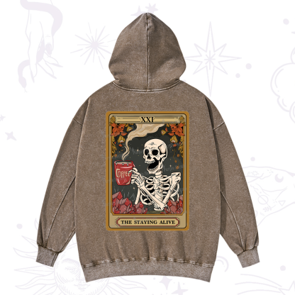 Purplehecate The Stating Alive Tarot Card Washed Hoodie