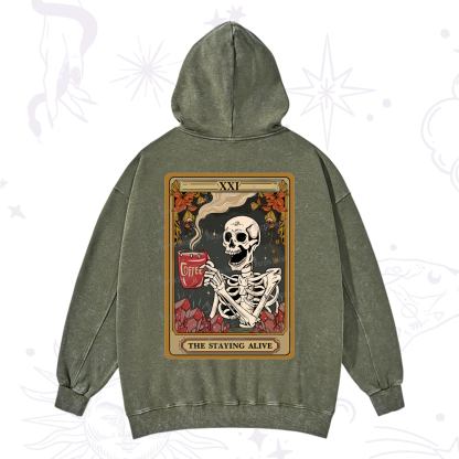 Purplehecate The Stating Alive Tarot Card Washed Hoodie