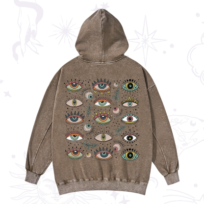 Purplehecate Evil Eye Array Washed Hoodie