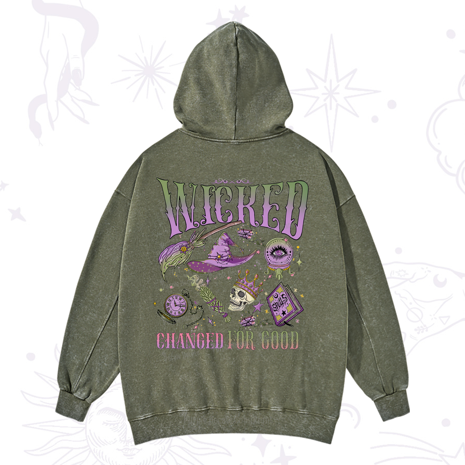 Purplehecate Wicked Changed For Good Washed Hoodie