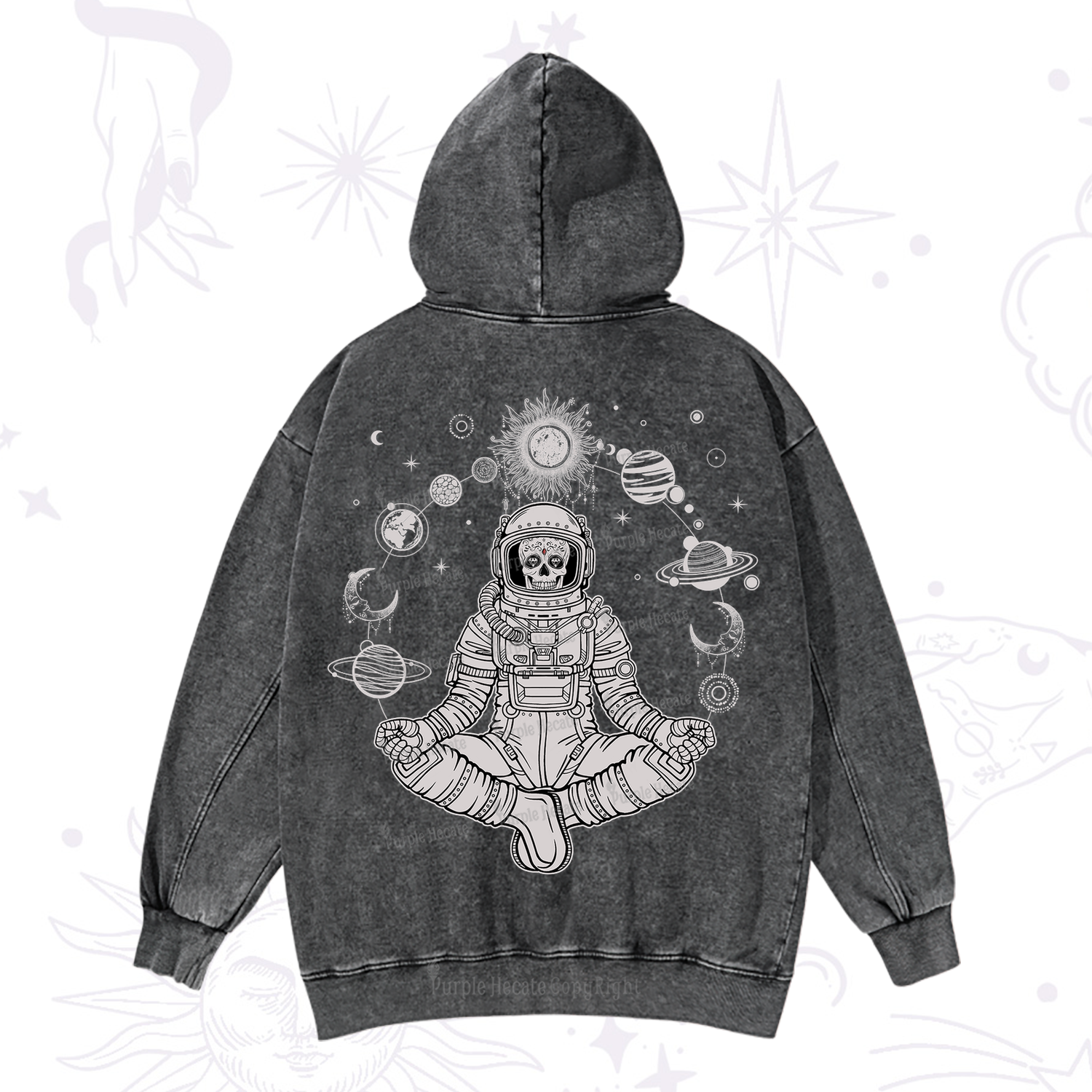 Purplehecate Cosmic Meditator Washed Hoodie