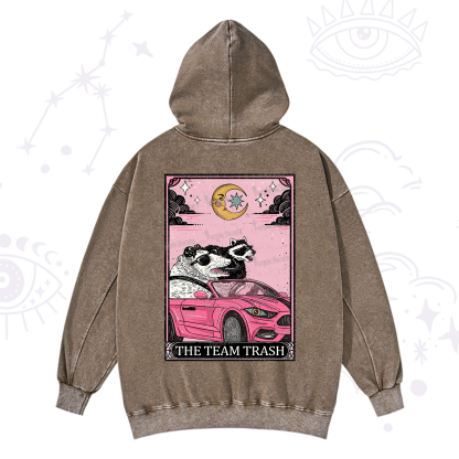 Purplehecate The Team Trash Tarot Card Washed Hoodie