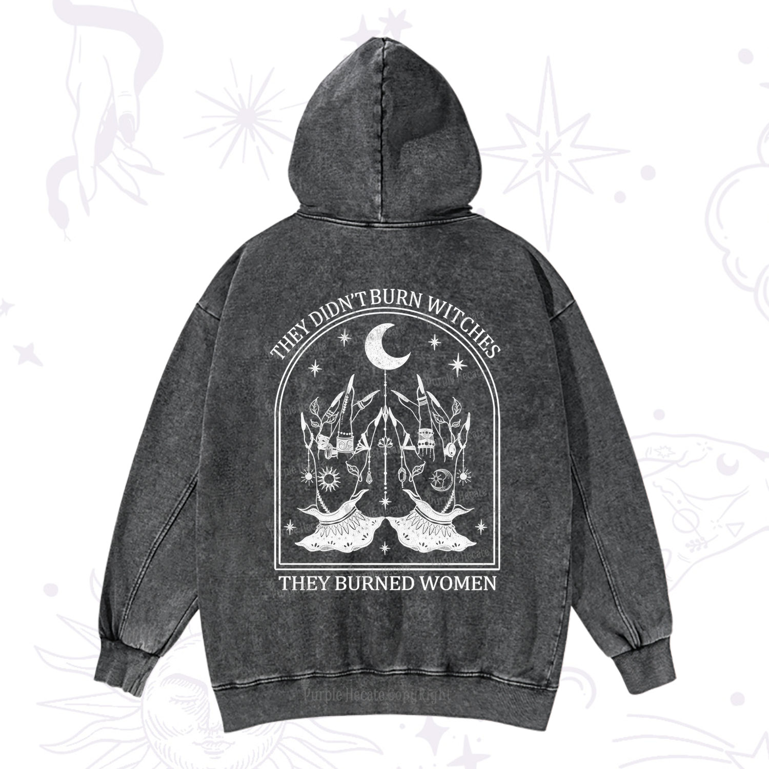 Purplehecate They Didn't Burn Witches Washed Hoodie