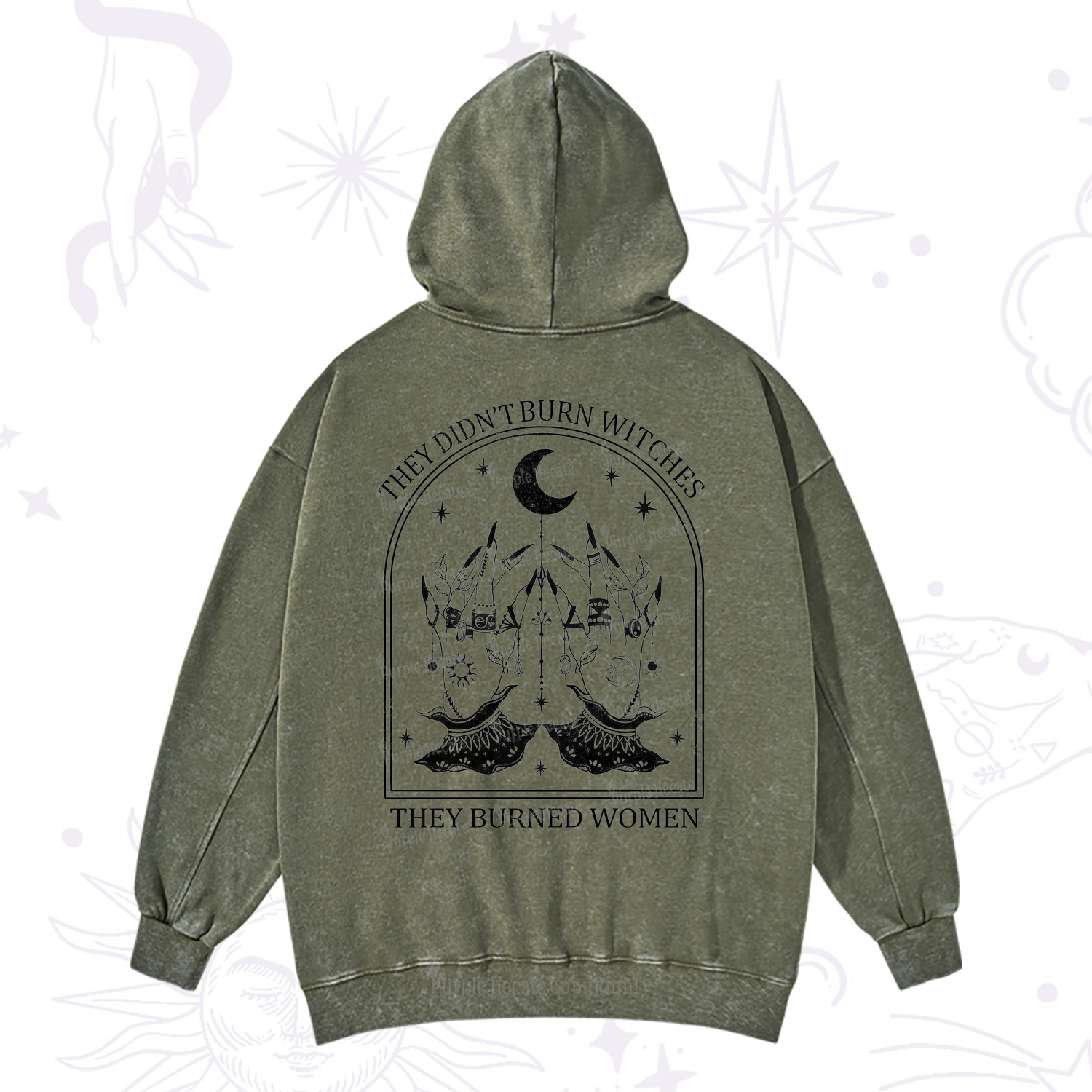 Purplehecate They Didn't Burn Witches Washed Hoodie