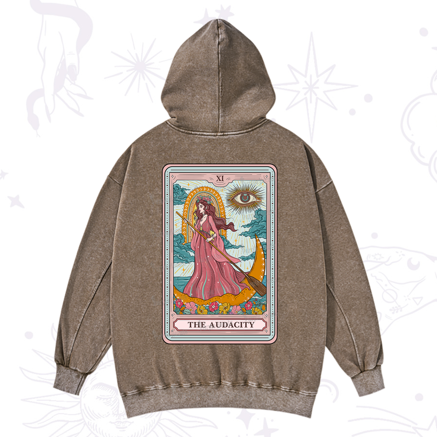 Purplehecate The Audacity Goddess Tarot Washed Hoodie