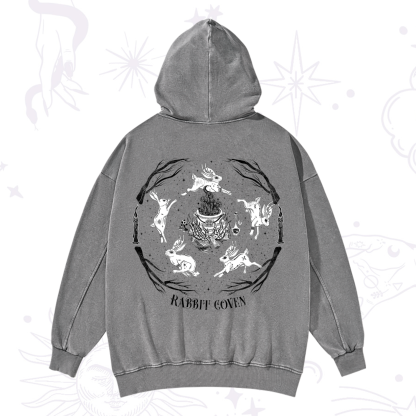 Purplehecate Rabbit Coven Washed Hoodie
