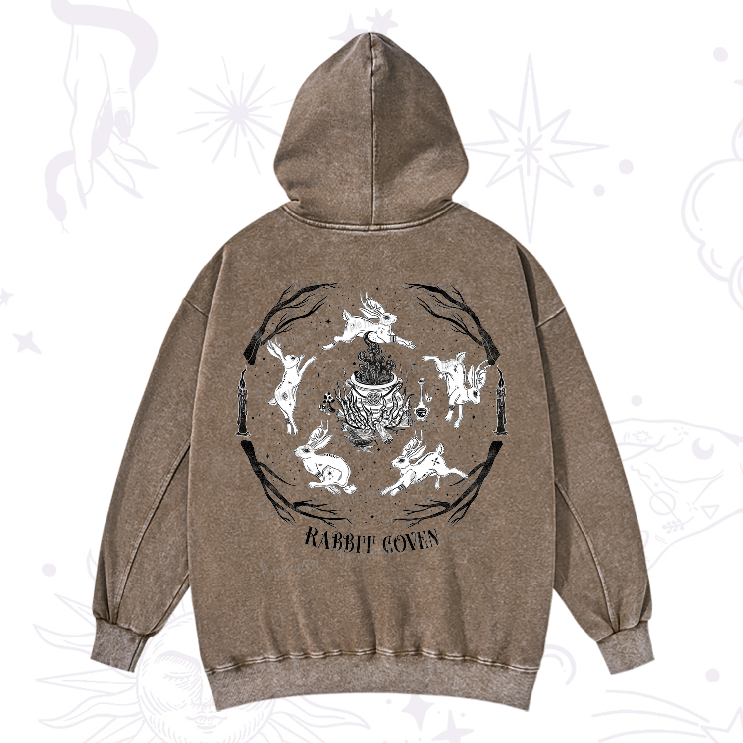 Purplehecate Rabbit Coven Washed Hoodie