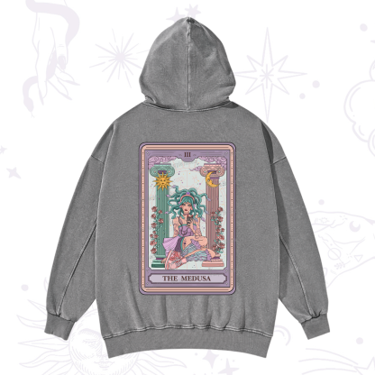 Purplehecate The Fashionable Medusa Tarot Card Washed Hoodie
