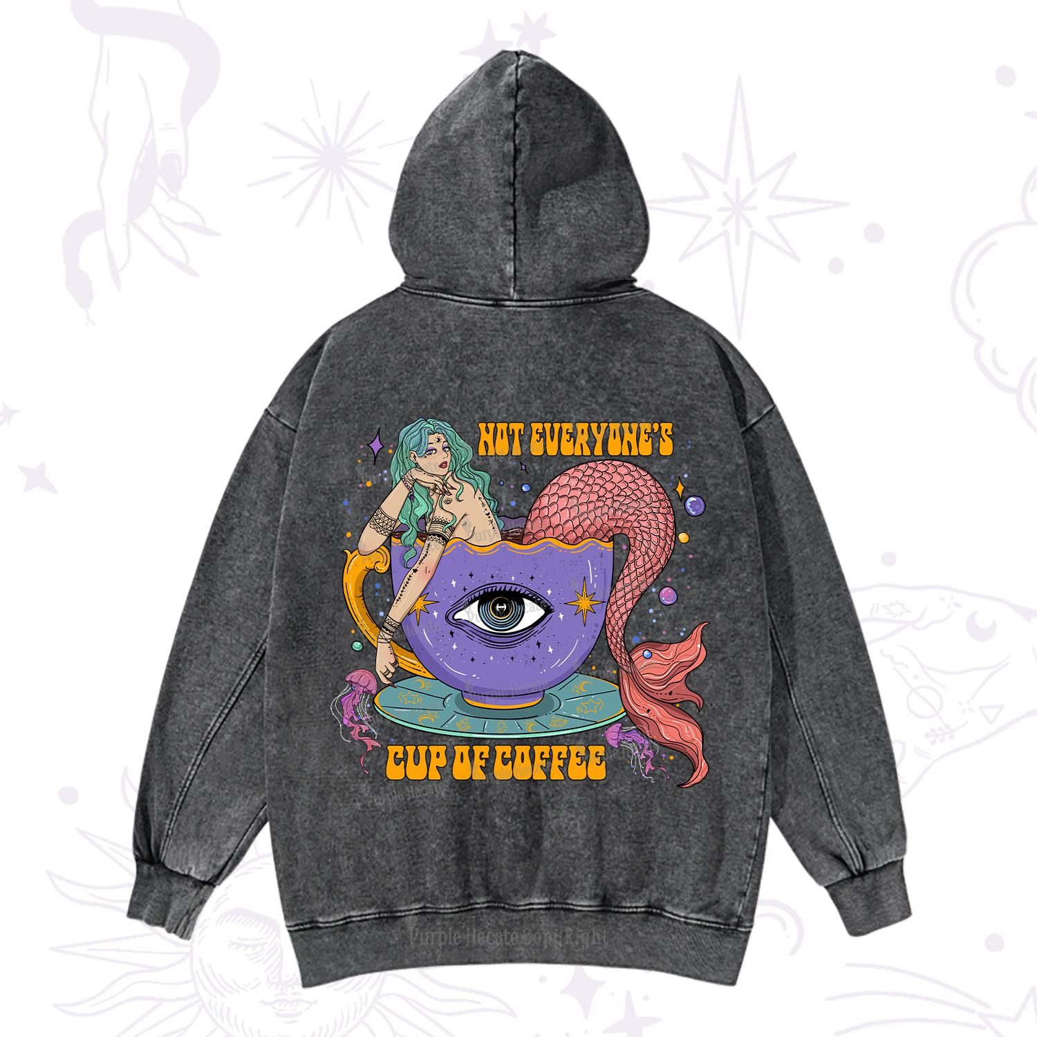 Purplehecate Not Everyone's Cup Of Coffee Washed Hoodie