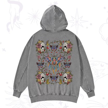 Purplehecate Moths Dancing Washed Hoodie