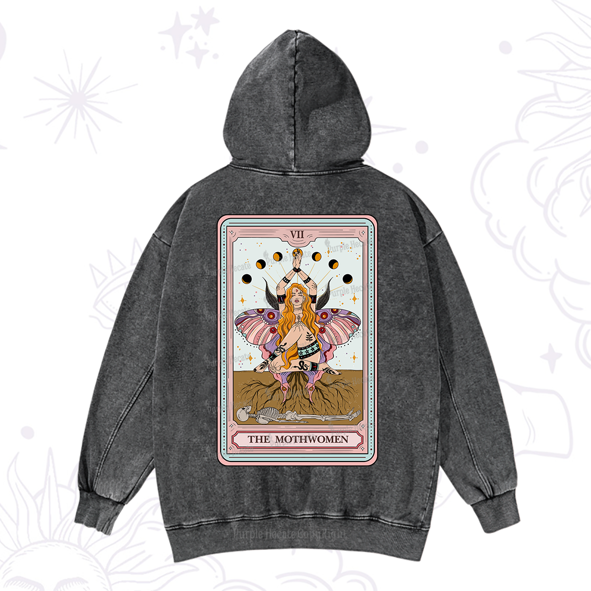 Purplehecate The Mothwomen Tarot Washed Hoodie