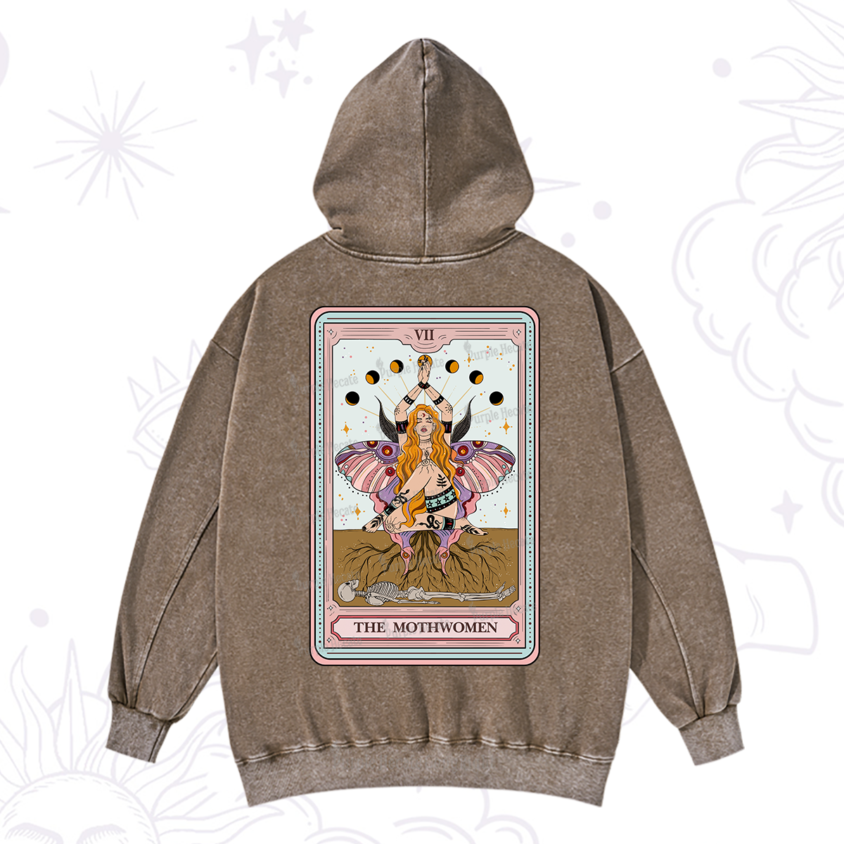 Purplehecate The Mothwomen Tarot Washed Hoodie