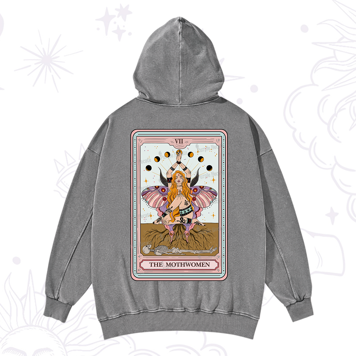 Purplehecate The Mothwomen Tarot Washed Hoodie