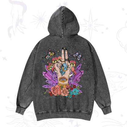 Purplehecate Mystic Crystal Divination Washed Hoodie