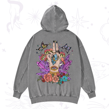 Purplehecate Mystic Crystal Divination Washed Hoodie