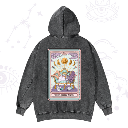 Purplehecate The Dog Mom Tarot Card Washed Hoodie