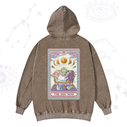 Purplehecate The Dog Mom Tarot Card Washed Hoodie