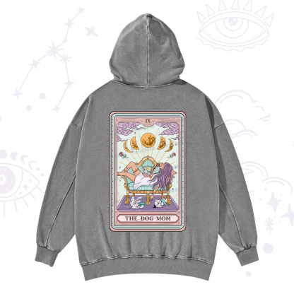 Purplehecate The Dog Mom Tarot Card Washed Hoodie