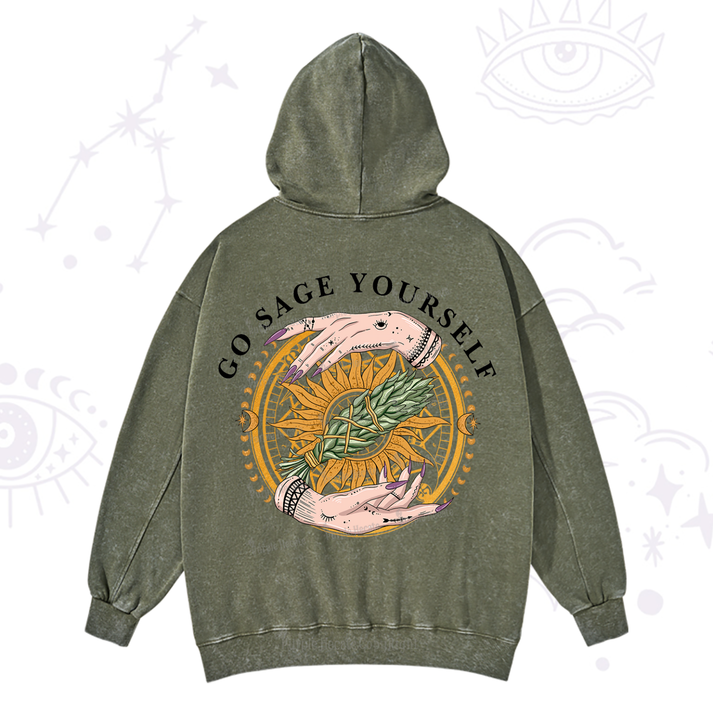 Purplehecate Sage Your Spirit Washed Hoodie
