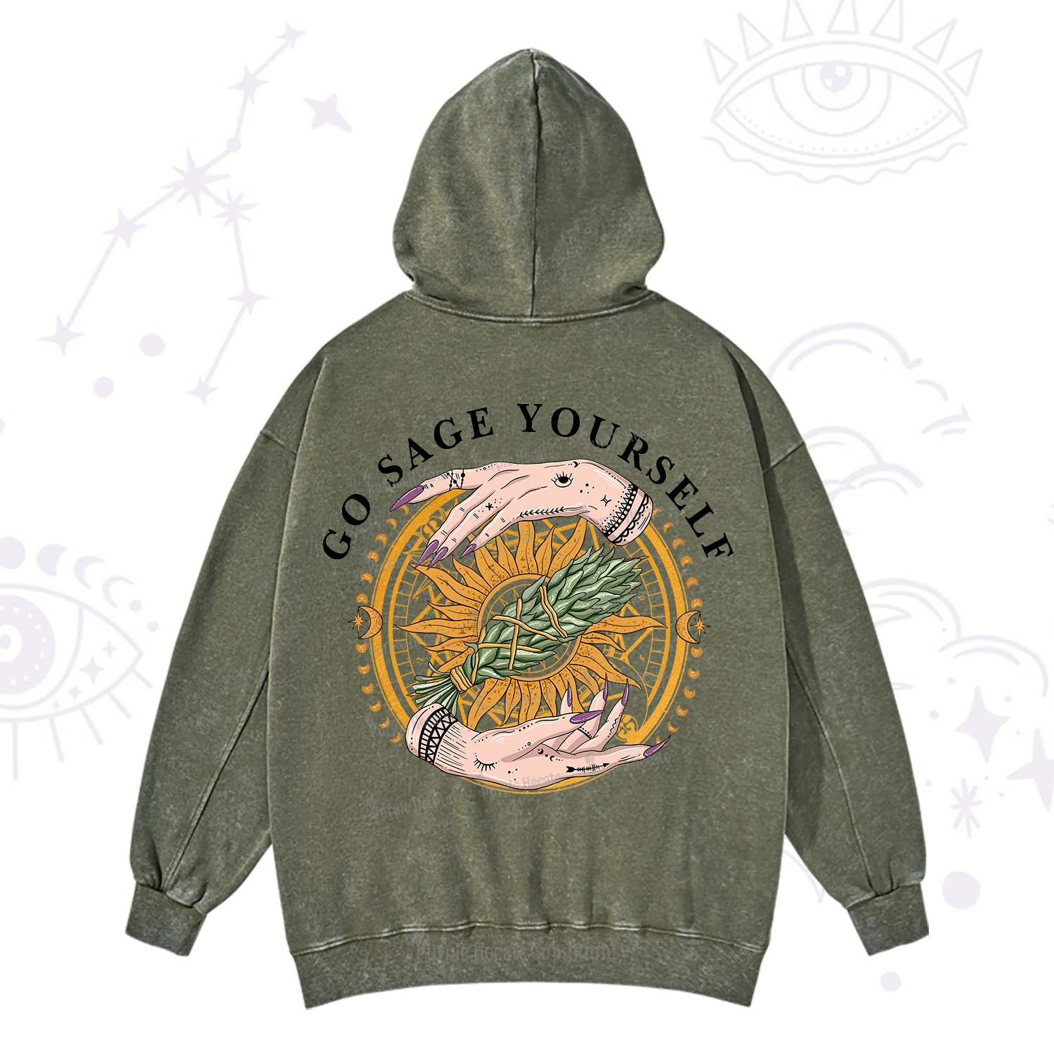 Purplehecate Sage Your Spirit Washed Hoodie