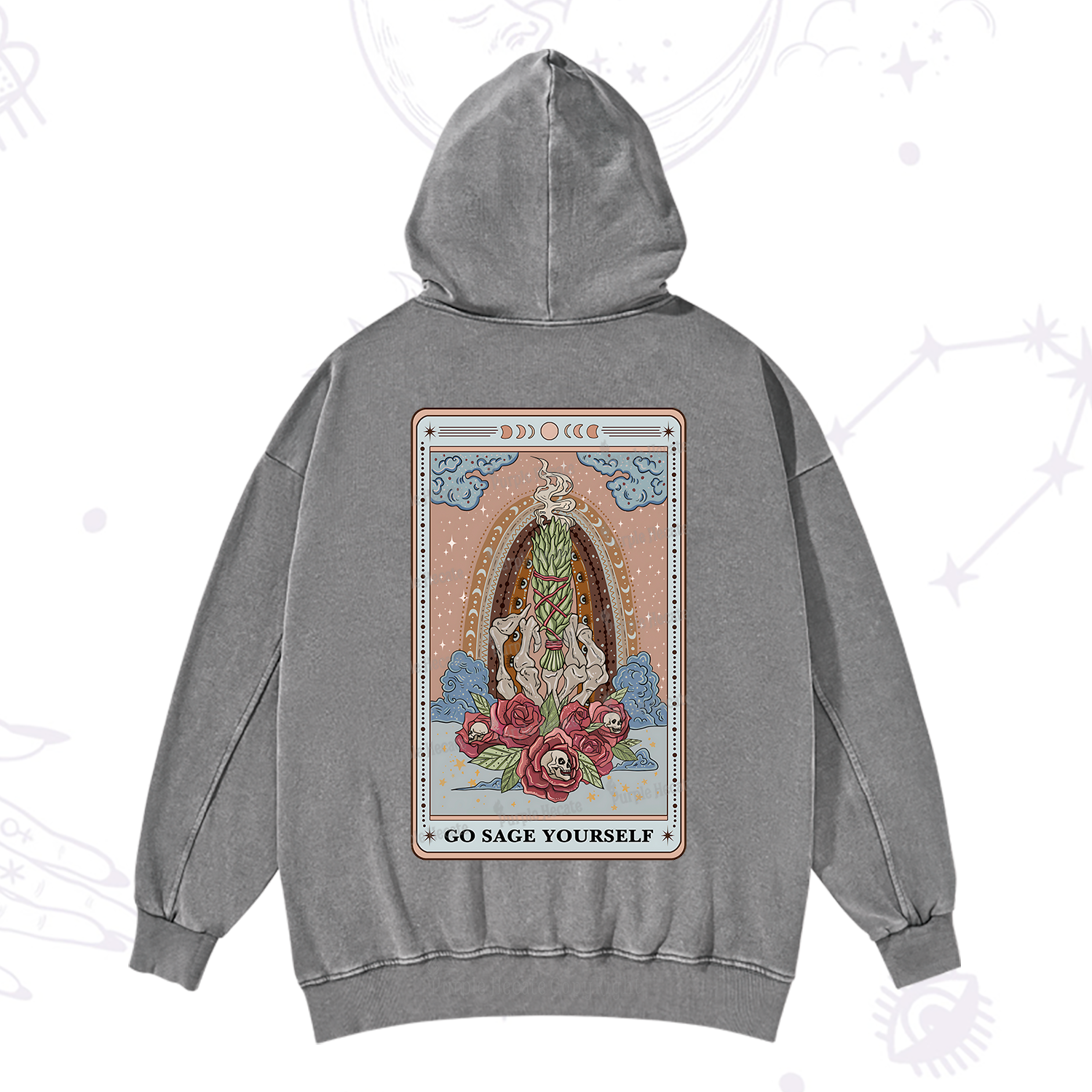 Purplehecate The Go Sage Yourself Tarot Washed Hoodie