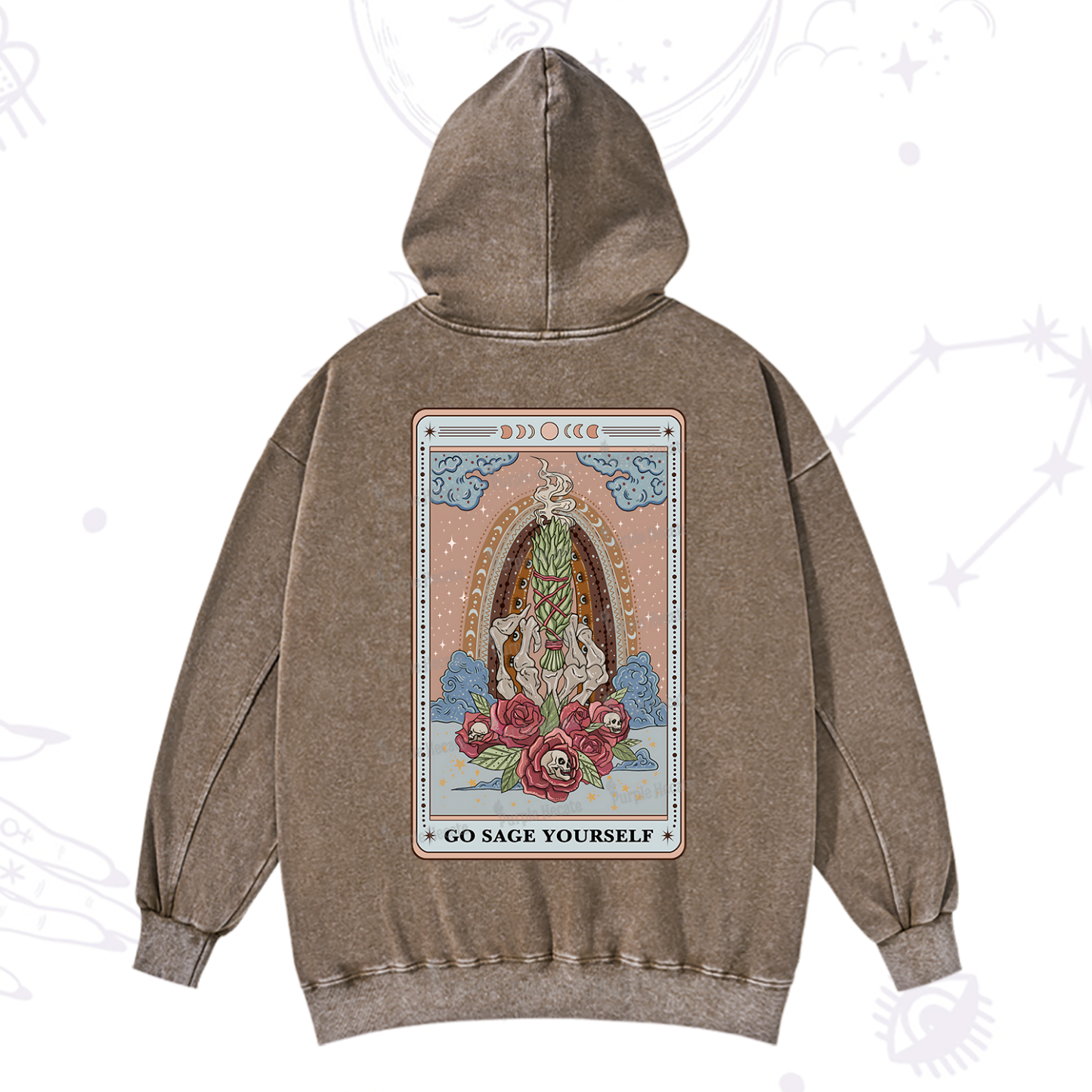 Purplehecate The Go Sage Yourself Tarot Washed Hoodie