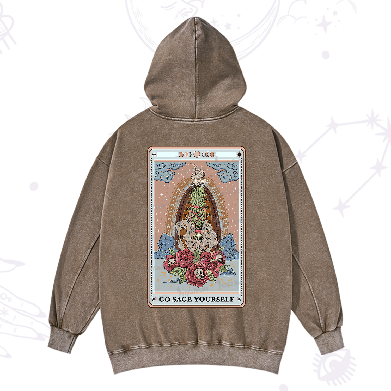 Purplehecate The Go Sage Yourself Tarot Washed Hoodie