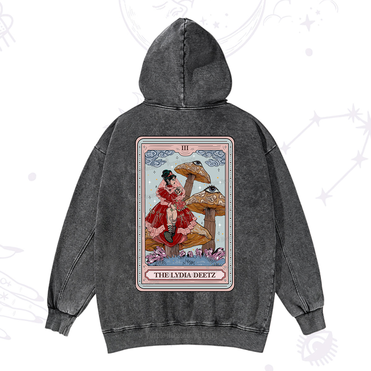 Purplehecate The Lydia Deetz Tarot Washed Hoodie